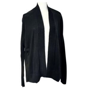 Gap Black Knit Cotton Blend Open Ribbed Long Sleeve Cardigan Sweater Medium